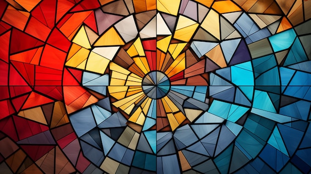 um mosaico composto por peças geométricas entrelaçadas que se encaixam perfeitamente formando um quebra-cabeça visual intrincado e envolvente Os padrões intrincados simbolizam a ideia de unidade e coesão