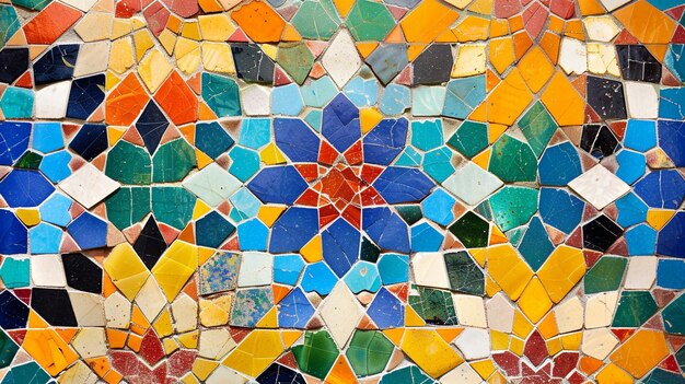 Foto um mosaico islâmico colorido em close-up