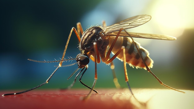 Foto um mosquito na pele .