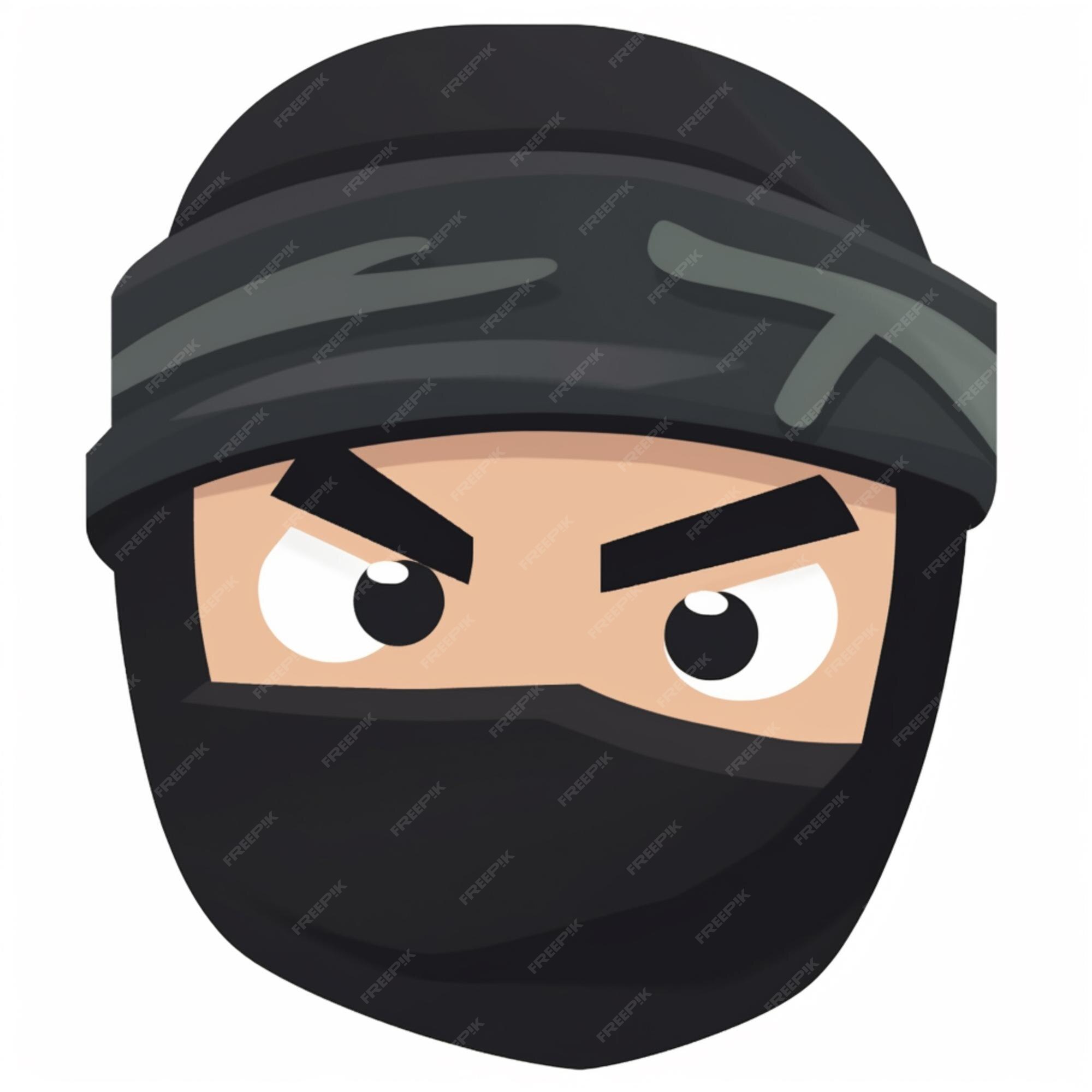 Um Desenho Animado, Simples E Bonito, Com a Impressão De Um Ninja  Cinzento-escuro Com Cinto Preto E Olhos Redondos Grandes Com Pan Ilustração  Stock - Ilustração de olho, grande: 229464732