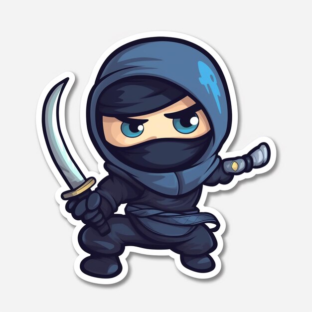 Foto um ninja de desenho animado com uma espada na mão ai generativa