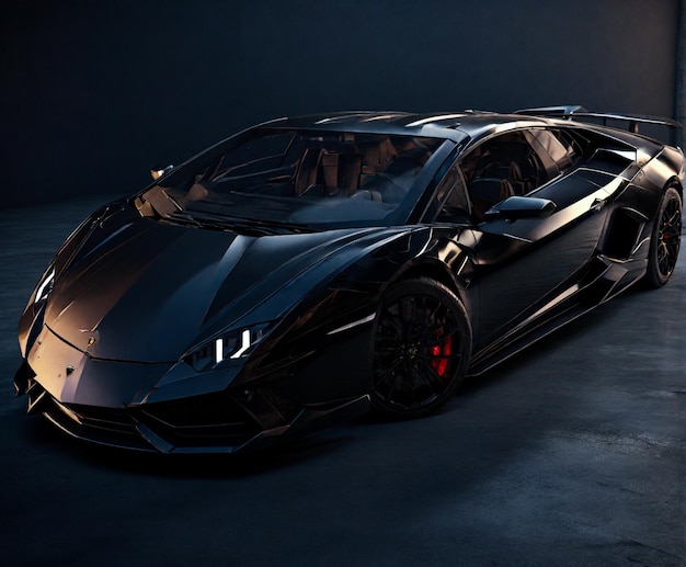 Foto um novo lamborghini preto.