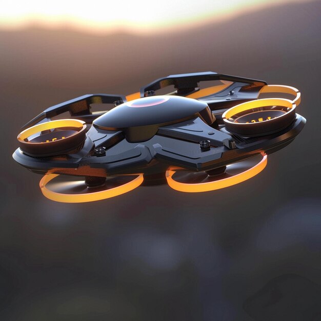 Foto um novo modelo do drone quadcopter 3d