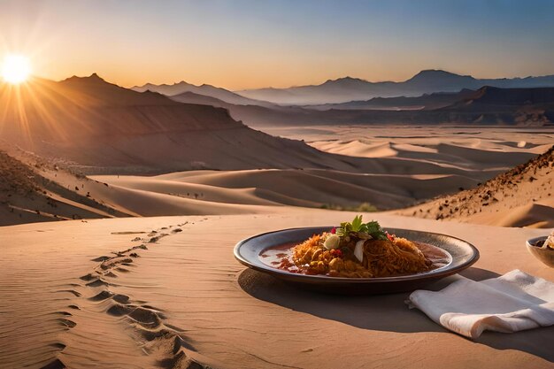 Foto um oásis escondido no deserto onde uma tribo nômade