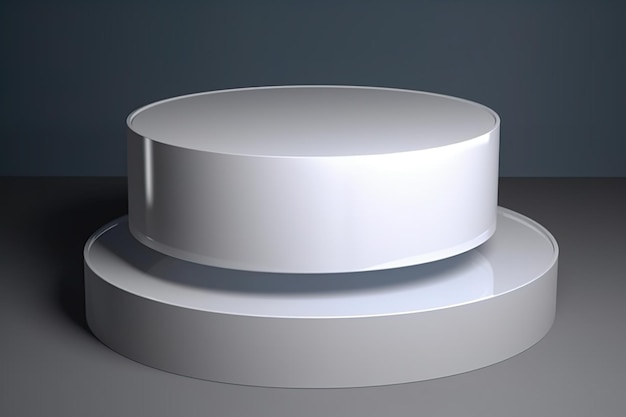 Um objeto circular branco com uma luz sobre ele.