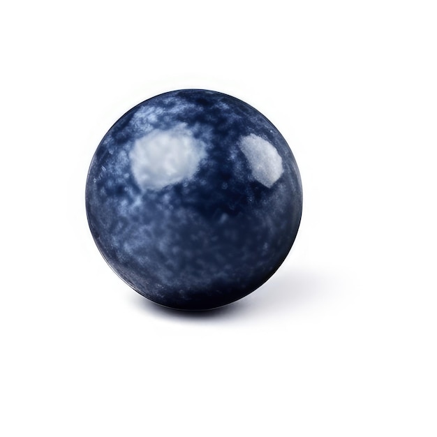 Um objeto de mármore azul com branco e azul nele