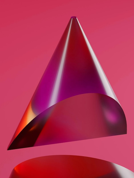Um objeto de plástico em forma de triângulo que tem a forma de um triângulo.