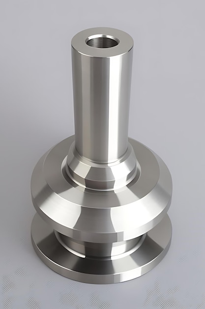 Foto um objeto de prata com uma base de prata que diz o topo