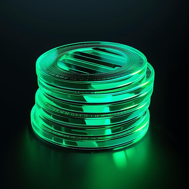Foto um objeto de vidro verde com a palavra 