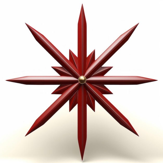 Foto um objeto em forma de estrela vermelha sobre um fundo branco