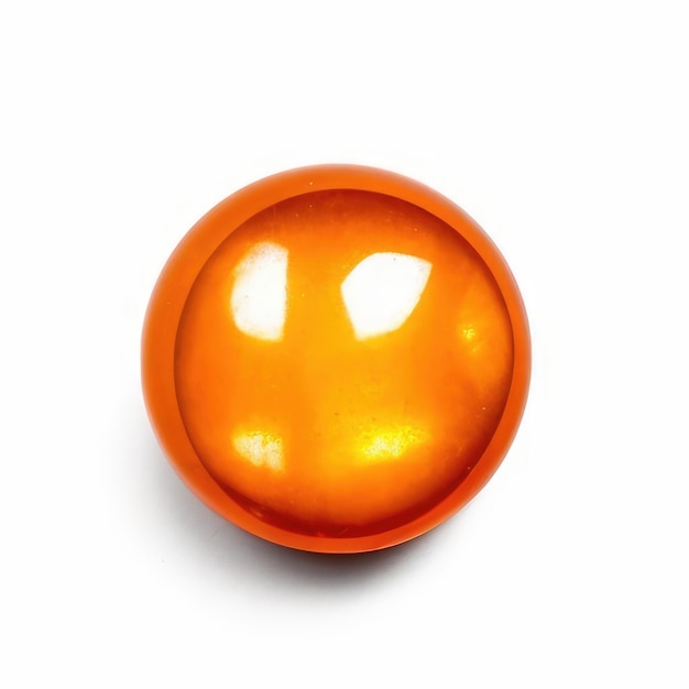Um objeto laranja com um círculo amarelo sobre ele