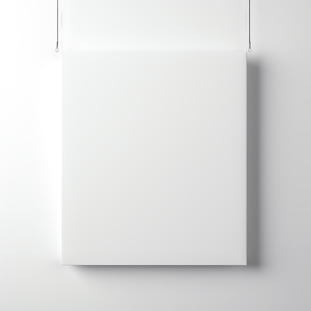 Foto um objeto retangular branco em uma parede branca