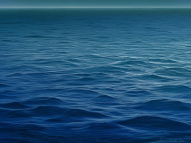 Um oceano azul com uma pequena onda no meio.