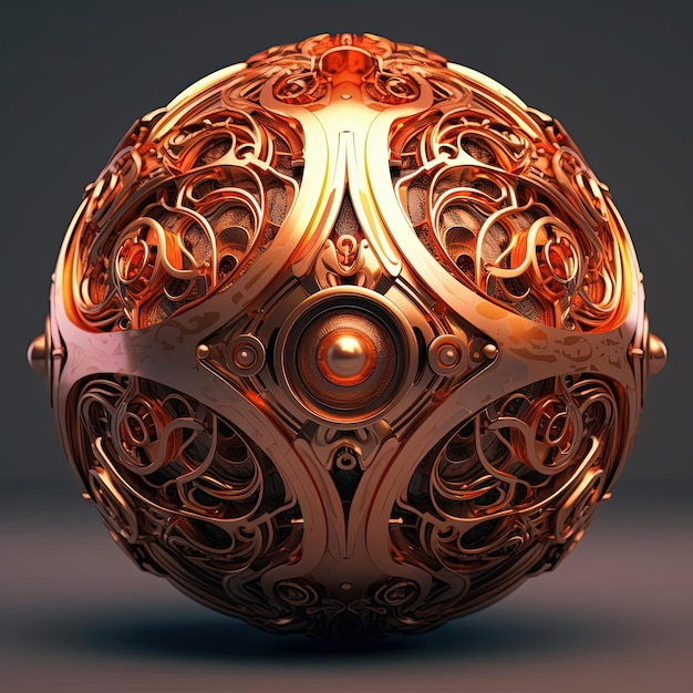 um ornamento feito de metal cobre e plástico laranja