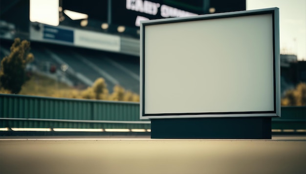 Um outdoor em branco em um estádio esportivo