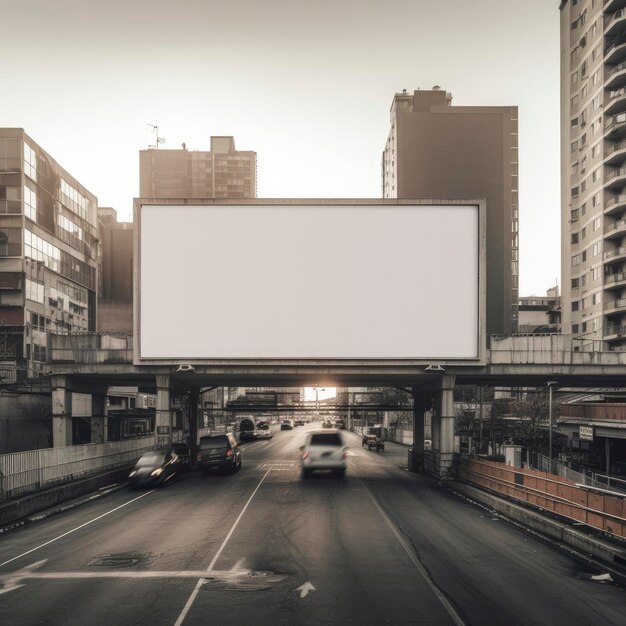 Um outdoor na beira da estrada é branco