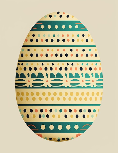 Foto um ovo colorido com um padrão de pontos e um número 8 nele.