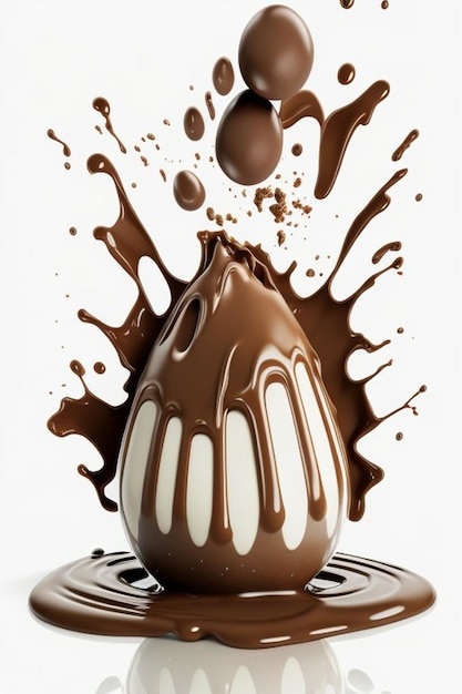 Foto um ovo com chocolate e a palavra chocolate nele