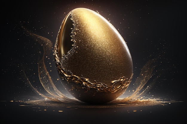 Um ovo dourado brilhante