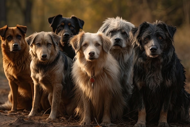 Um pacote de filhotes brincalhões perfeitos para anúncios em lojas de animais e postagens em mídias sociais IA generativa