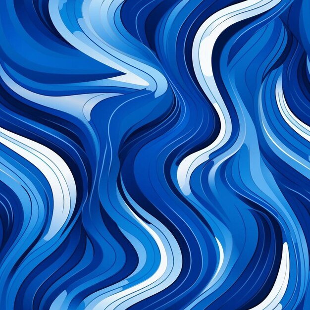 Foto um padrão abstrato azul com linhas brancas e ondas azuis.