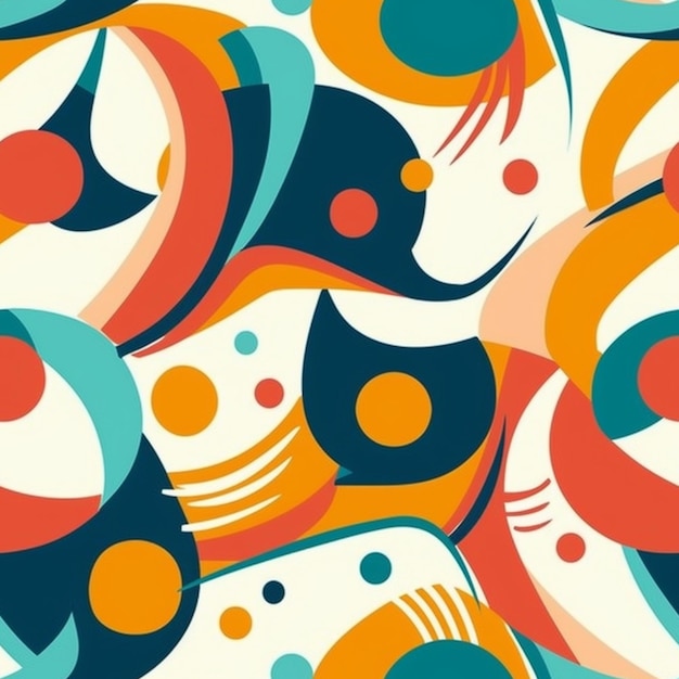 Um padrão abstrato colorido com círculos e pontos generativos ai