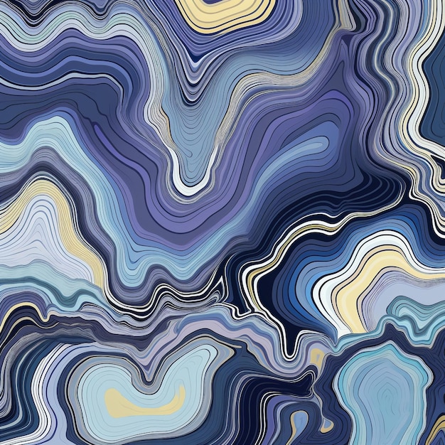 Um padrão abstrato colorido com redemoinhos azuis e roxos.