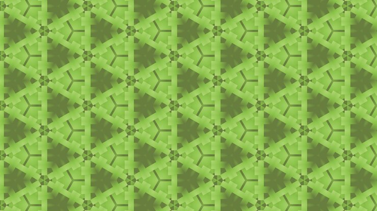 Foto um padrão abstrato verde e marrom com formas geométricas e quadrados.
