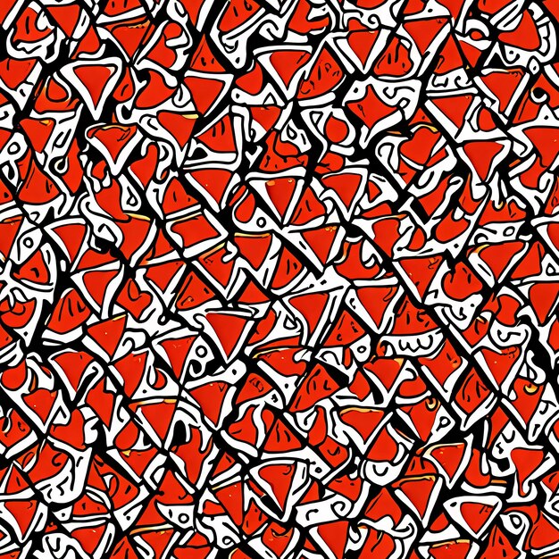 um padrão abstrato vermelho e branco