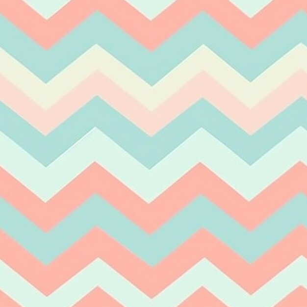 Um padrão chevron que é verde pastel e rosa.