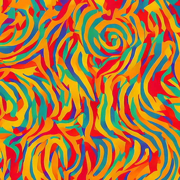 Foto um padrão colorido com redemoinhos e a palavra arte nele