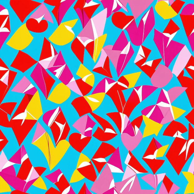 um padrão colorido com triângulos