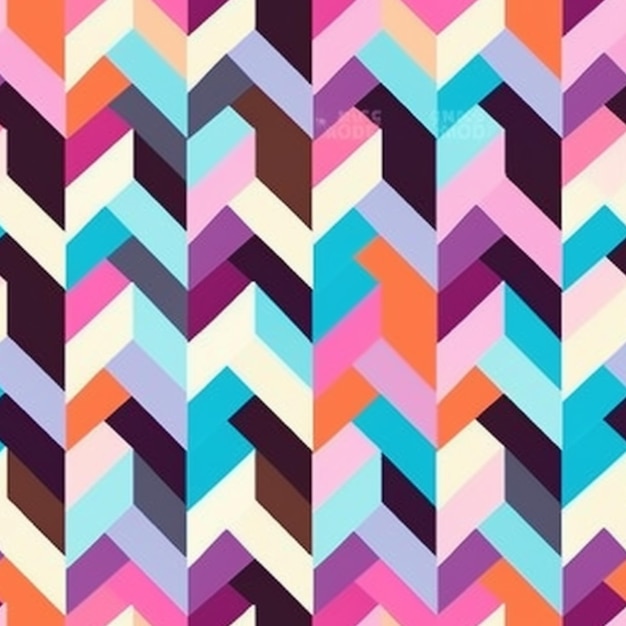 Um padrão colorido com um padrão geométrico.