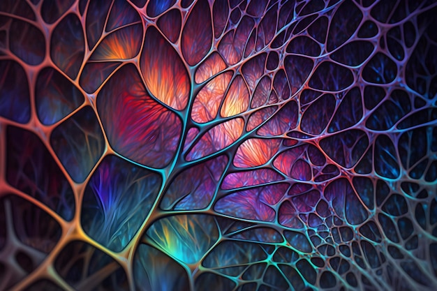 Um padrão colorido de uma folha