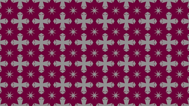 um padrão com flores brancas e roxas.