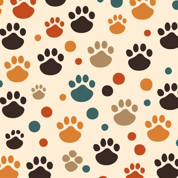 Um padrão com pegadas de cachorro