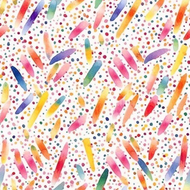 Foto um padrão de aquarela colorido com pontos e listras generativas ai