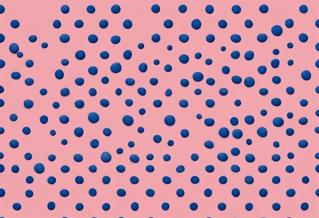 Um padrão de bolinhas com pontos azuis em um fundo rosa