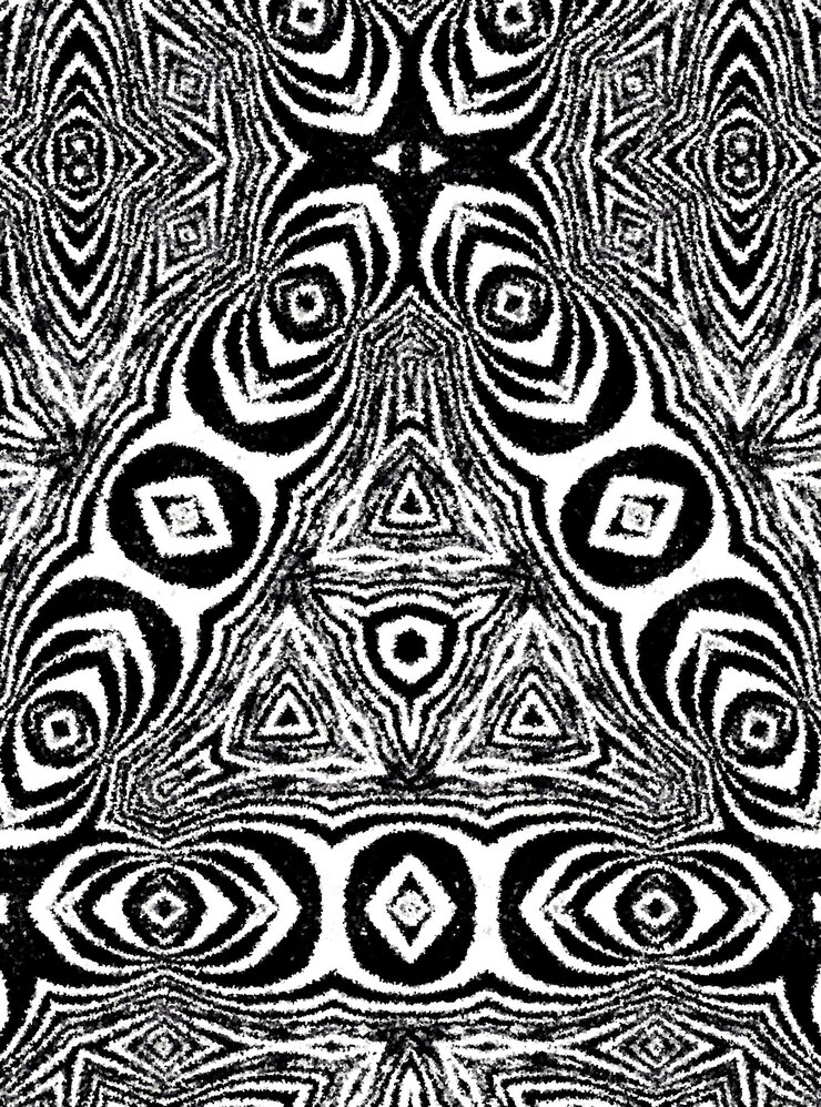 Foto um padrão de caleidoscópio digital decorativo monocromático