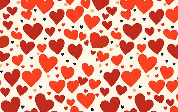 Um padrão de corações vermelhos com a palavra amor nele