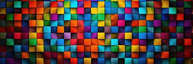 Um padrão de quadrados multicoloridos entrelaçados IA generativa de fundo