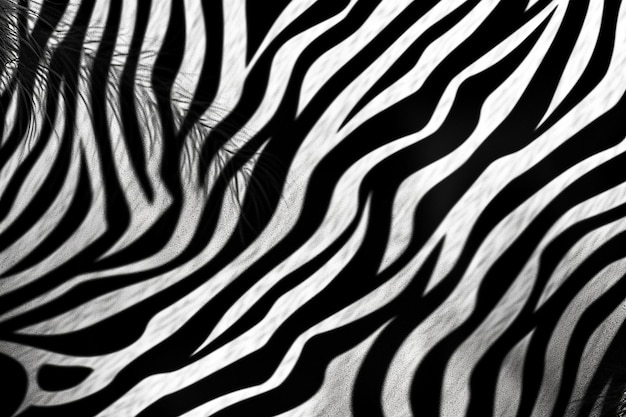 Foto um padrão de zebra preto e branco que está em um fundo preto