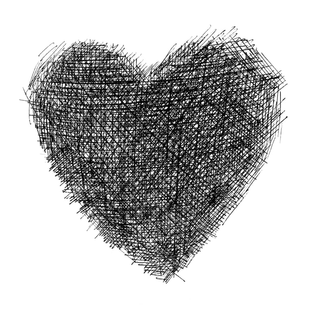 Um padrão em forma de coração desenhado com uma caneta
