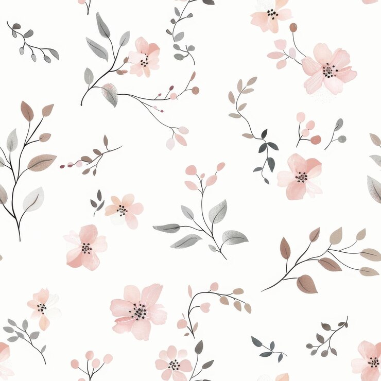 Foto um padrão floral é pintado em um fundo branco