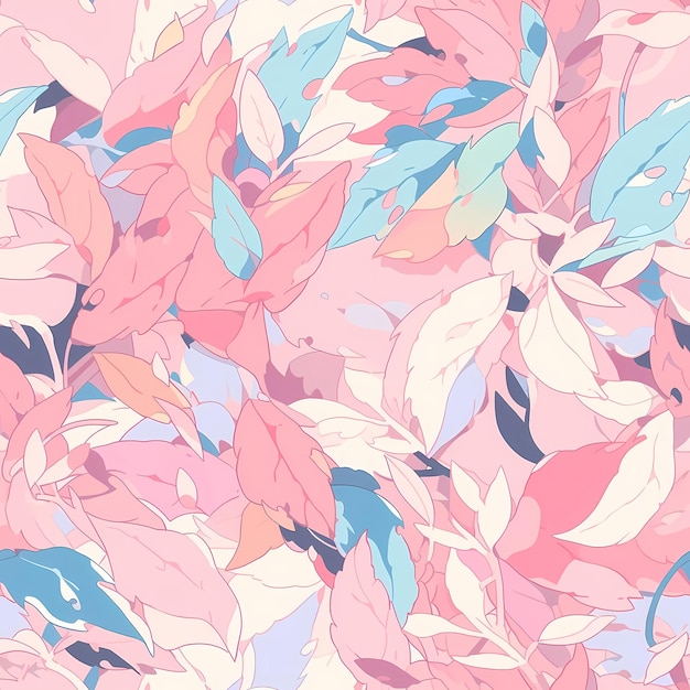 Um padrão floral rosa e azul com as palavras "amor" nele.