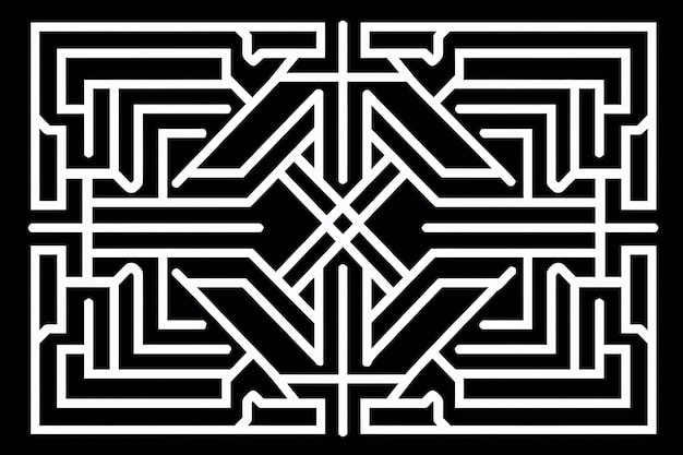 um padrão geométrico preto e branco com as palavras "x" nele.
