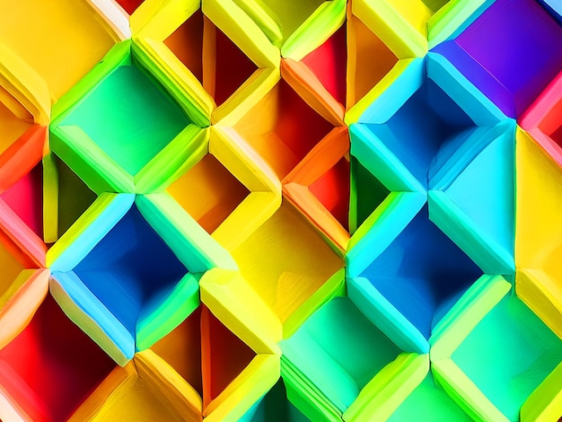 Foto um padrão hexagonal com cores abstratas como laranja amarelo azul verde imagem livre