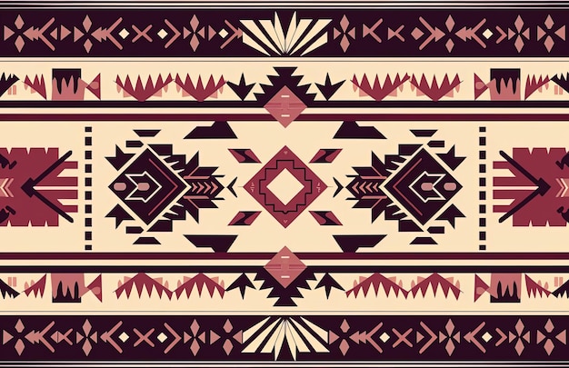 um padrão navajo usando roxos e marrons no estilo de marrom escuro e bege claro