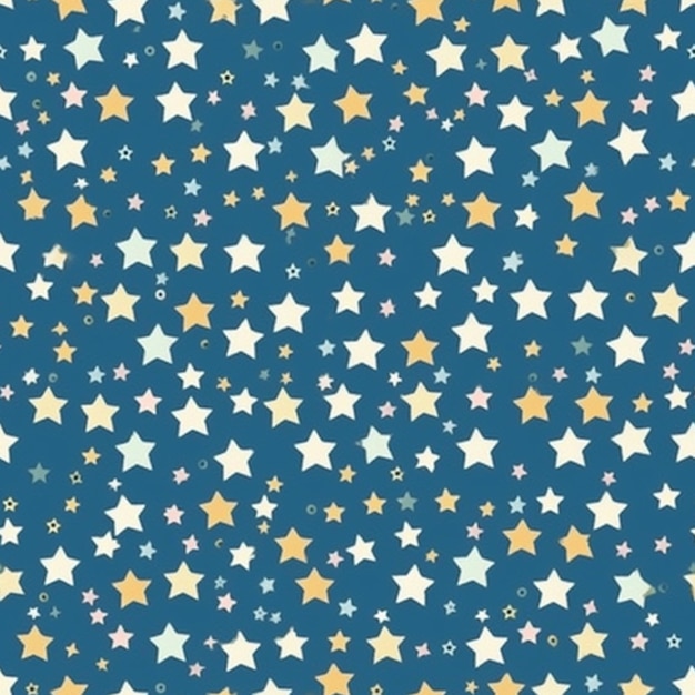 Um padrão perfeito com estrelas sobre um fundo azul.