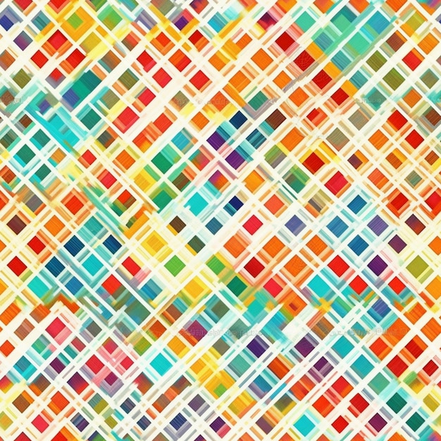 Um padrão perfeito com quadrados e quadrados coloridos.